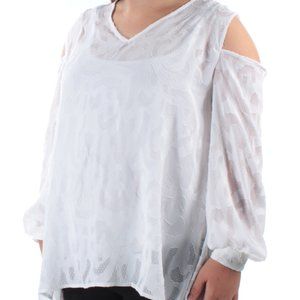 Alfani V neck Cold Shoulder Blouse - Size 12